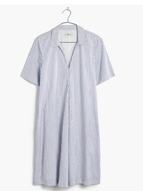 Madewell Striped Tunic Dress Light Blue and White NWT